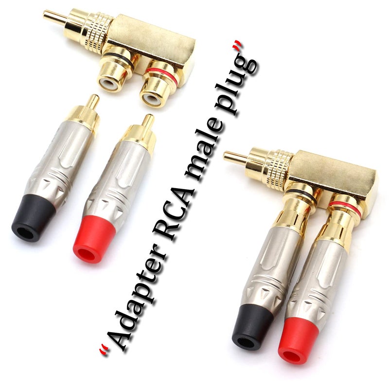 LOCHSOEL RCA Splitter Adapter,Right Angle RCA Male to 2 Female AV Splitter Adapter Gold Plated Connector(2Pack) - Image 4